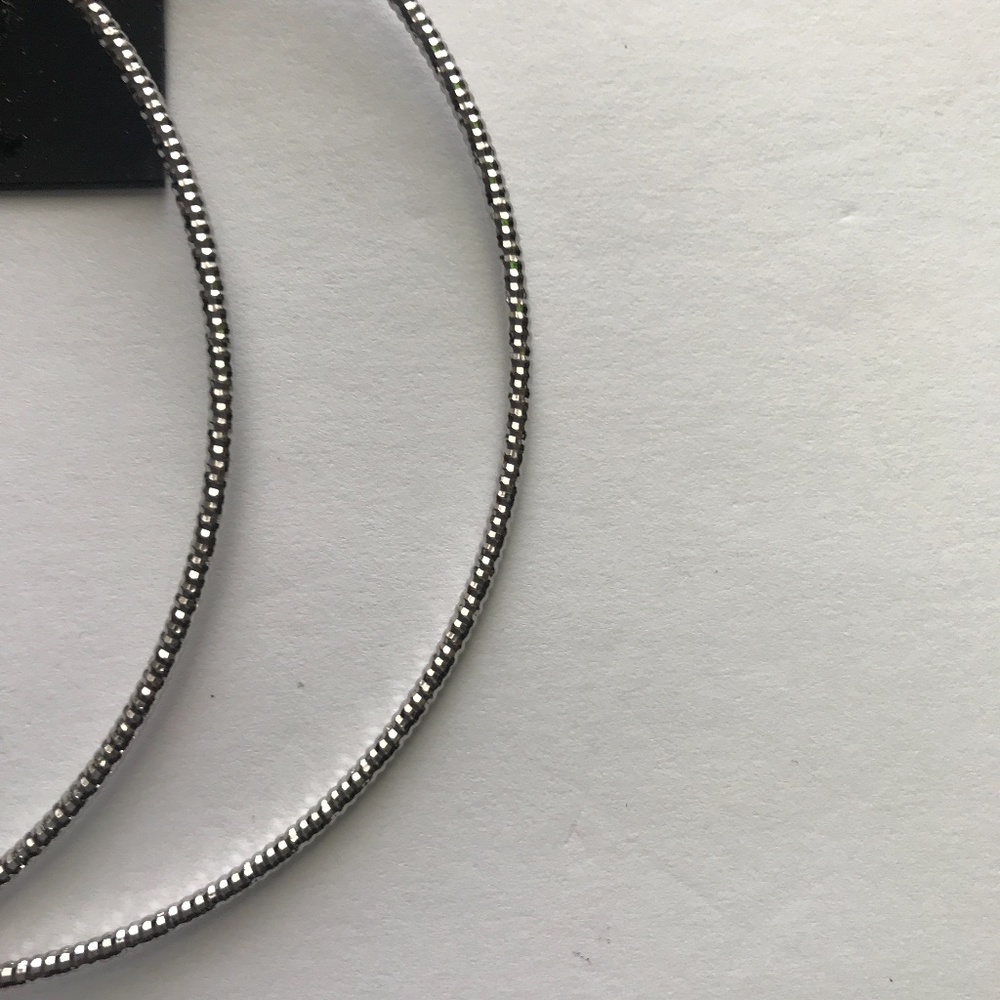 Guess Silver Jeweled Beveled Hoop Earrings. NEW!! - Picture 2 of 2